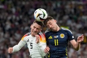 Duel antarpemain di laga Jerman vs Skotlandia, Euro 2024